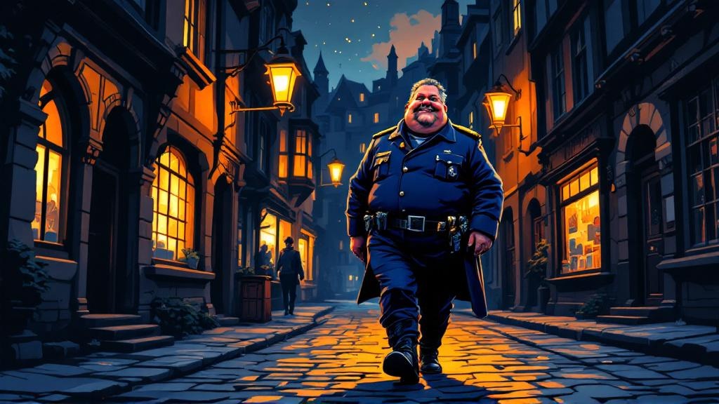 Fred Colon happily back on patrol as sergeant, relieved expression, walking the familiar streets